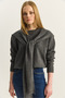 Women's Anthracite Sweater with Scarf Accessories, Crew Neck Knitwear Sweater Tk251180 60283914 - 3