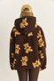 Women's Brown Hooded Pocket Detailed Teddy Oversize Fleece Sweatshirt 4133 60283893 - 8