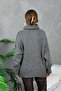 Women's Turtleneck Ribbed Knit Oversized Knitwear Tunic 223009 - 6