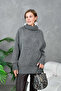 Women's Turtleneck Ribbed Knit Oversized Knitwear Tunic 223009 - 2
