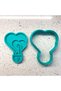 Heart Lock Figure Cookie Mold |   Double Heart Detailed Stamp |   Clay, Sugar Dough Sculpting Tool - 3