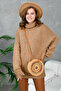 Women's Turtleneck Ribbed Knit Oversized Knitwear Tunic 223009 - 2