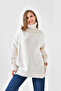 Women's Turtleneck Ribbed Knit Oversized Knitwear Tunic 223009 - 4