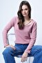 Powder Heart Collar Long Sleeve Knitted Blouse Alc-X14791 - 2