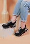 Women's Front Shiny Stone Parachute Fabric Lux Sports Shoes Sneaker