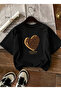 Women's Wild at Printed Crew Neck Black T-Shirt