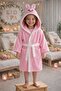 رداء حمام منقوش جديد للأطفال من New Velvety بغطاء رأس
