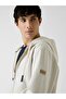 Long Sleeve New Technical Flexible Zippered Hooded Men's Cream Sweatshirt M6Rq05Kd132-G1I6 - 4