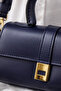 Women's Gold Lock Detailed Mini Hand and Shoulder Bag - Long Strap - 3