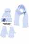 5-10 Years Old Children's Cotton Scarf, Beanie, Gloves Set, Set of 3 with Playing Teddy Bear Logo - 2