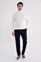 Men's Comfort Fit Comfortable Fit Wool Ecru Off-White Knitwear Sweater Tr 895 - 2