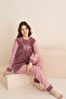 Patterned WELLSOFT Long Sleeve Women's Winter Pajama Set - 2