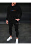 Men's Paris Printed Comfortable Fit Hooded Pocket Top Jogger Elastic Cuff Bottom Tracksuit Set
