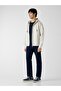 Long Sleeve New Technical Flexible Zippered Hooded Men's Cream Sweatshirt M6Rq05Kd132-G1I6 - 2