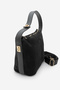 Women's Genuine Leather Hand and Shoulder Bag with Zippered Inner Pocket Livena Black Suede - 5