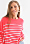Women's Crew Neck Embroidered Striped Knit Sweater 10272.Ctn - 5