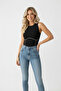 Women's Black Corded Fabric Crop Blouse Nj49 - 3