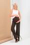 Maternity Stretchy Waistband Adjustable Wide Leg Gabardine Trousers Brown - 2