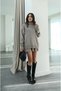 Pleated Mini Skirt Fisherman Sweater Bottom Top Knitwear Set - 2