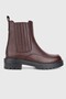 Women's Burgundy Genuine Natural Leather Size 35-41 Thick Heel Chelsea Boots & Booties - 4