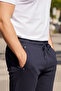 Large Size Men's Three Pocket Sweatpants 340 Navy Blue - 3
