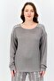 Women 2 Pieces Allover Print Top And Bottom Pyjama Set, Grey - 2