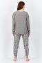 Women 2 Pieces Allover Print Top And Bottom Pyjama Set, Grey - 4