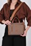 Brown - Tan Satin Women's Handbag Sp1228 - 7