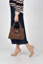 Coffee - Coffee Mini Rolax Women's Shoulder Bag Sp1240 - 4