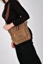 Tütün - Brown Satin Women's Handbag Sp1218 - 4