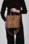 Tütün - Brown Satin Women's Handbag Sp1218