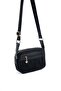 Black - Black Suede Women's Crossbody Bag Sp1162 - 4