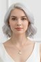 Fan-Shaped White Enamel Zircon Stone Stainless Steel Gold Color Women's Necklace - 2