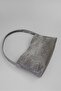 Gray Color Magnetic Knitwear Patterned Women Bag - 3