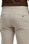 Men's Beige Stretch Fabric Italian Cut Pleated Belt Buckled Stylish Trousers 2601020 - 6