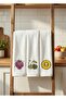 Cute Fruit Figured Embroidered 30X50 Kitchen Towel Set of 3 (Different Colors Will Be Sent) - 6