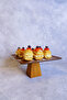 Ligna Melamine Wood Embossed 26 cm Pyramid Footed Cake Plate, Serving Plate, Presentation Plate - 2