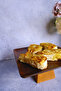 Ligna Melamine Wood Embossed 22 cm Pyramid Footed Cake Plate, Serving Plate, Presentation Plate - 6