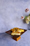 Ligna Melamine Wood Embossed 22 cm Pyramid Footed Cake Plate, Serving Plate, Presentation Plate - 4