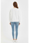 Women's Sweatshirt with Three Drawstring Shoulder Details - 2