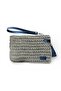 Women's Handmade Star Patterned Gray Glitter/Sequined Clutch Portfolio Bag