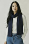 Navy Blue Basic Knitwear Scarf
