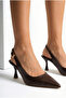 Women's Pointed Toe Thin Heeled D Leather-Look Colorful Ankle Strap Shoes - 6