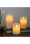 Ivory LED Pillar Candle, Flameless Flickering Flame, Battery Operated for Home Decor, 3pc -7.5x10cm - 4