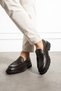Men's Brown Genuine Leather Bowknot Eva Non-Slip Sole Casual Loafer Shoes - 2