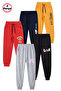 Girl's 5-Piece Sweatpants Set – Printed , Elastic Waist, Daily Comfortable Jogger