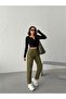 Khaki High Waist Linen Mom Pants - 5