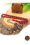 Red Cut Silver Inlaid and Tassel Fire Amber Prayer Beads 201024950 - 5