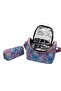 Girl's Primary School Backpack Set of 3 Primary School Bag Character Patterned Set Blue Powder - 8