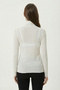 Mock Neck Transparent Knitted Blouse Lzv0046 Bone - 4